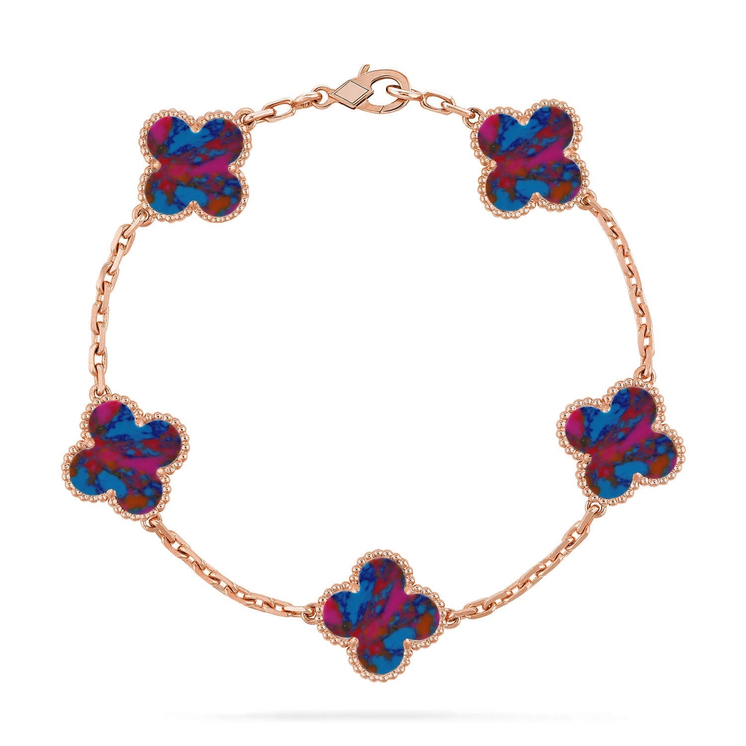 [Loco]New CLOVER 5 MOTIF COLOR GEMSTONES BRACELET COLLECTION