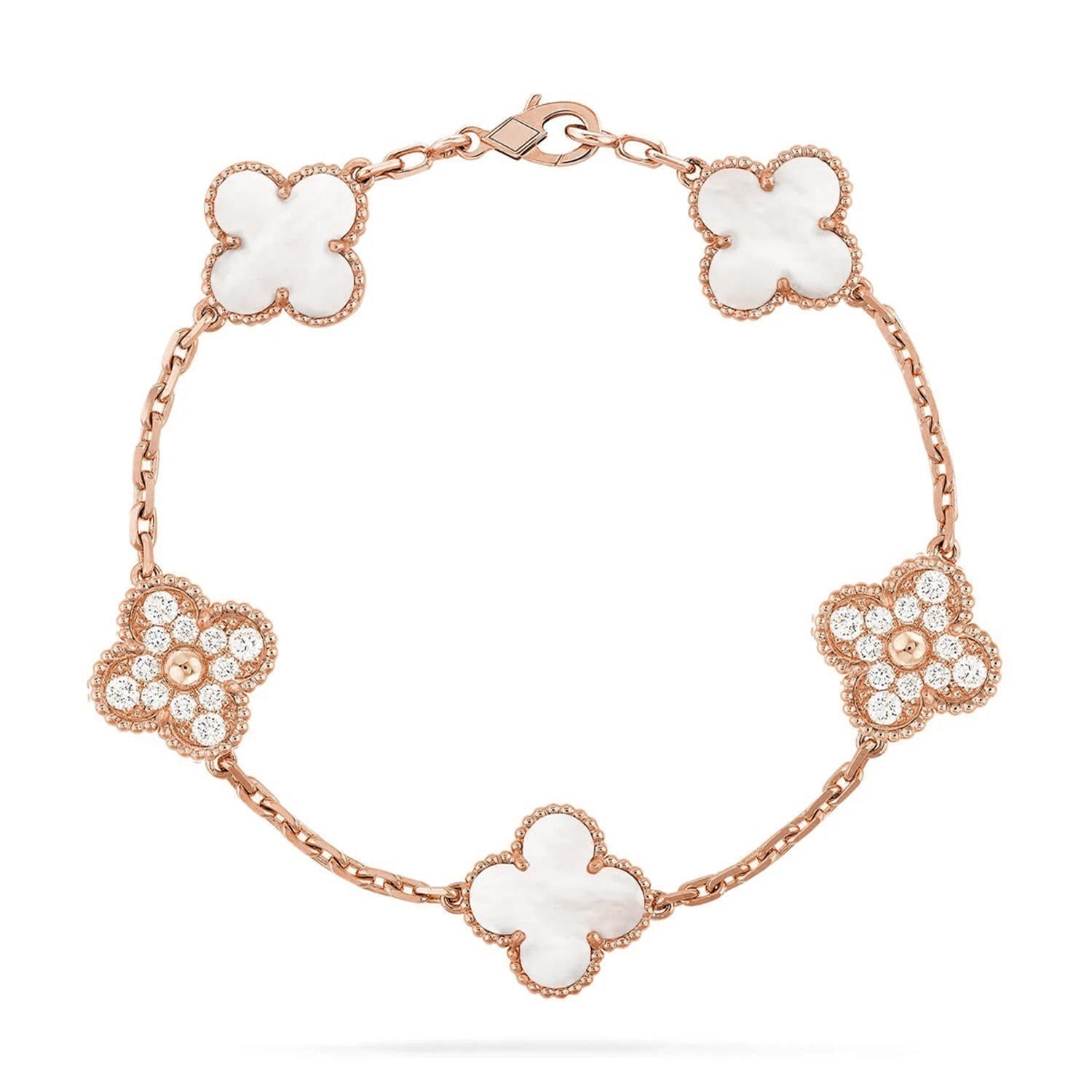 [Loco]New CLOVER WHITE PEARL MOP 5 MOTIF BRACELET COLLECTION