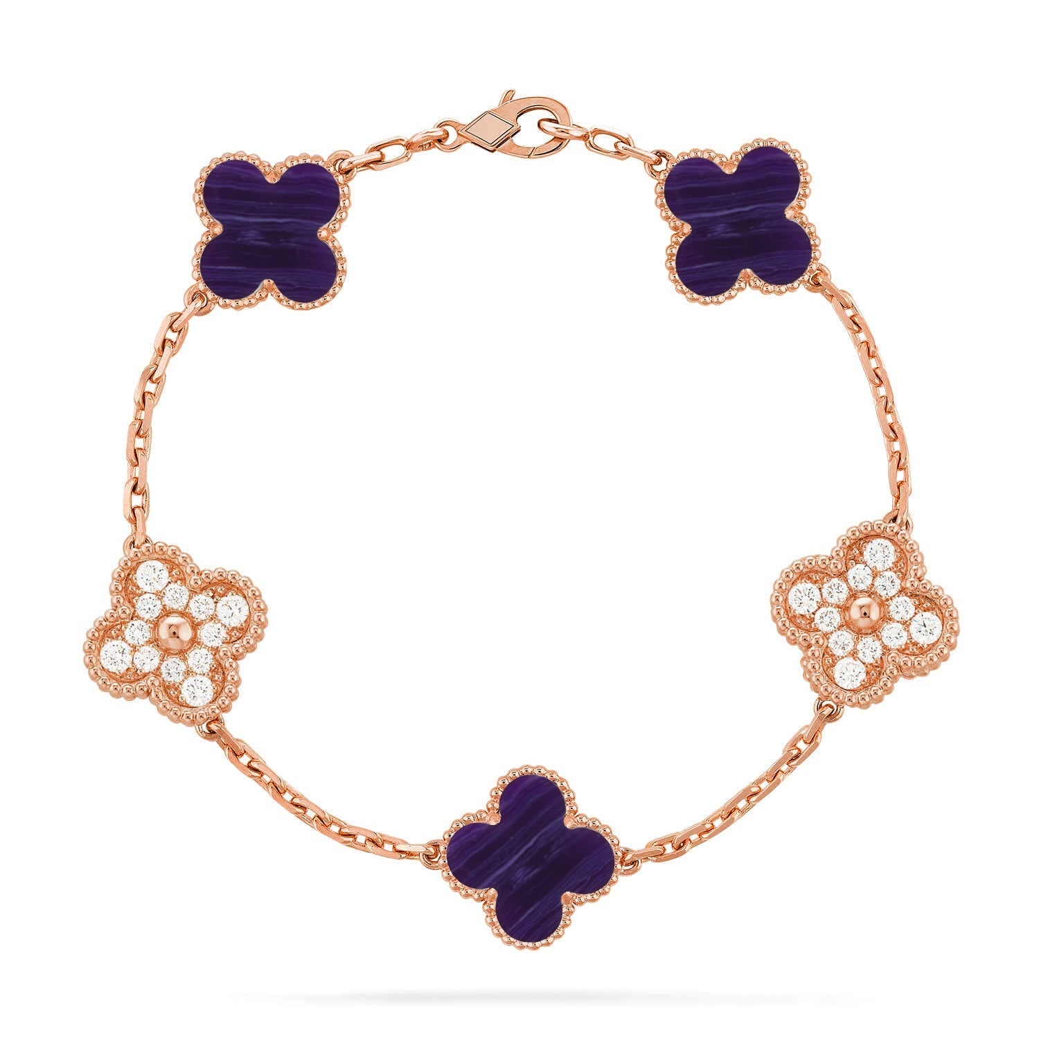 [Loco]New CLOVER 5 MOTIF PURPLE STRIPES BRACELET COLLECTION