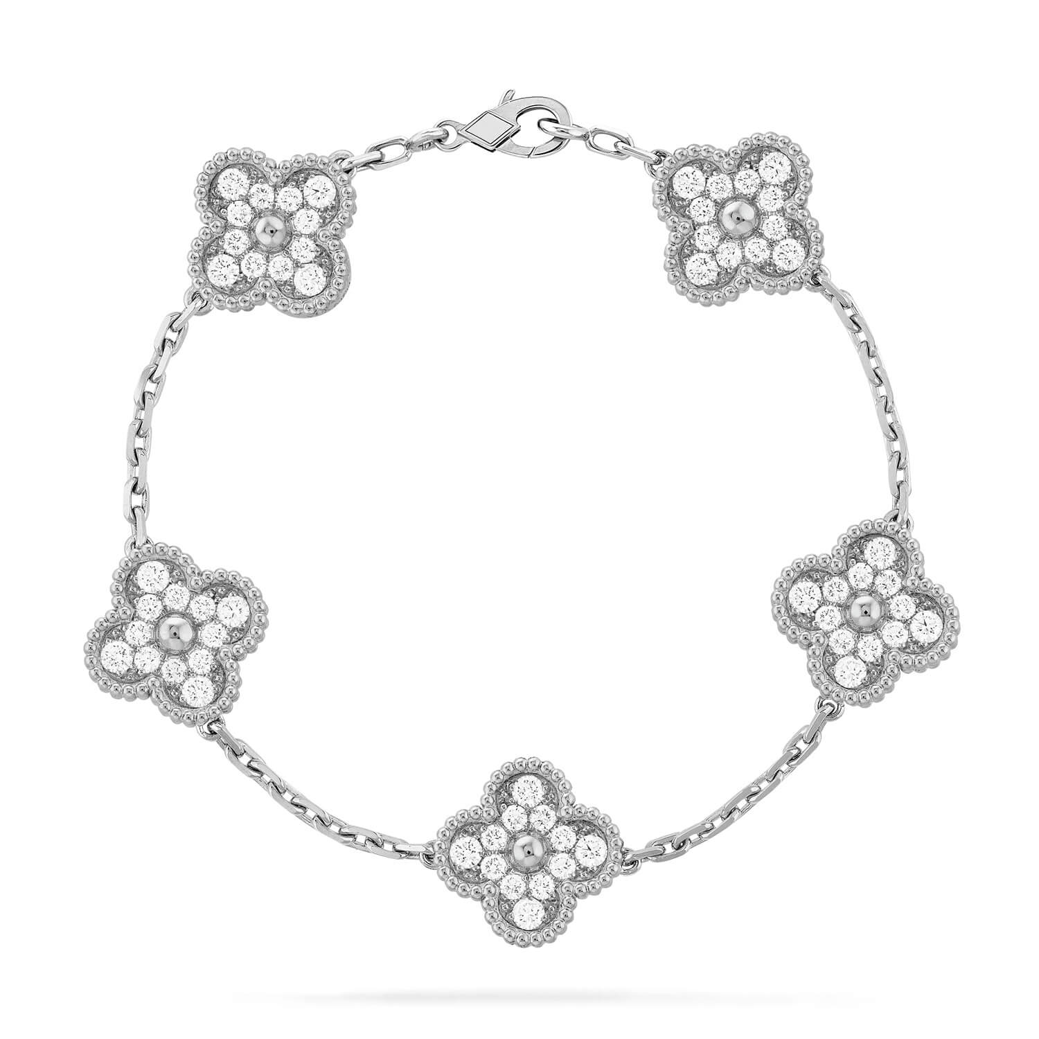[Loco] New  CLOVER 5 MOTIF FULL DIAMOND BRACELET COLLECTION