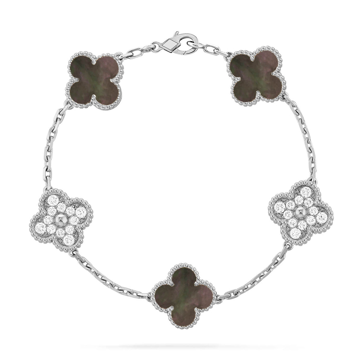 [Loco]New CLOVER 5 MOTIF GRAY MOP BRACELET COLLECTION