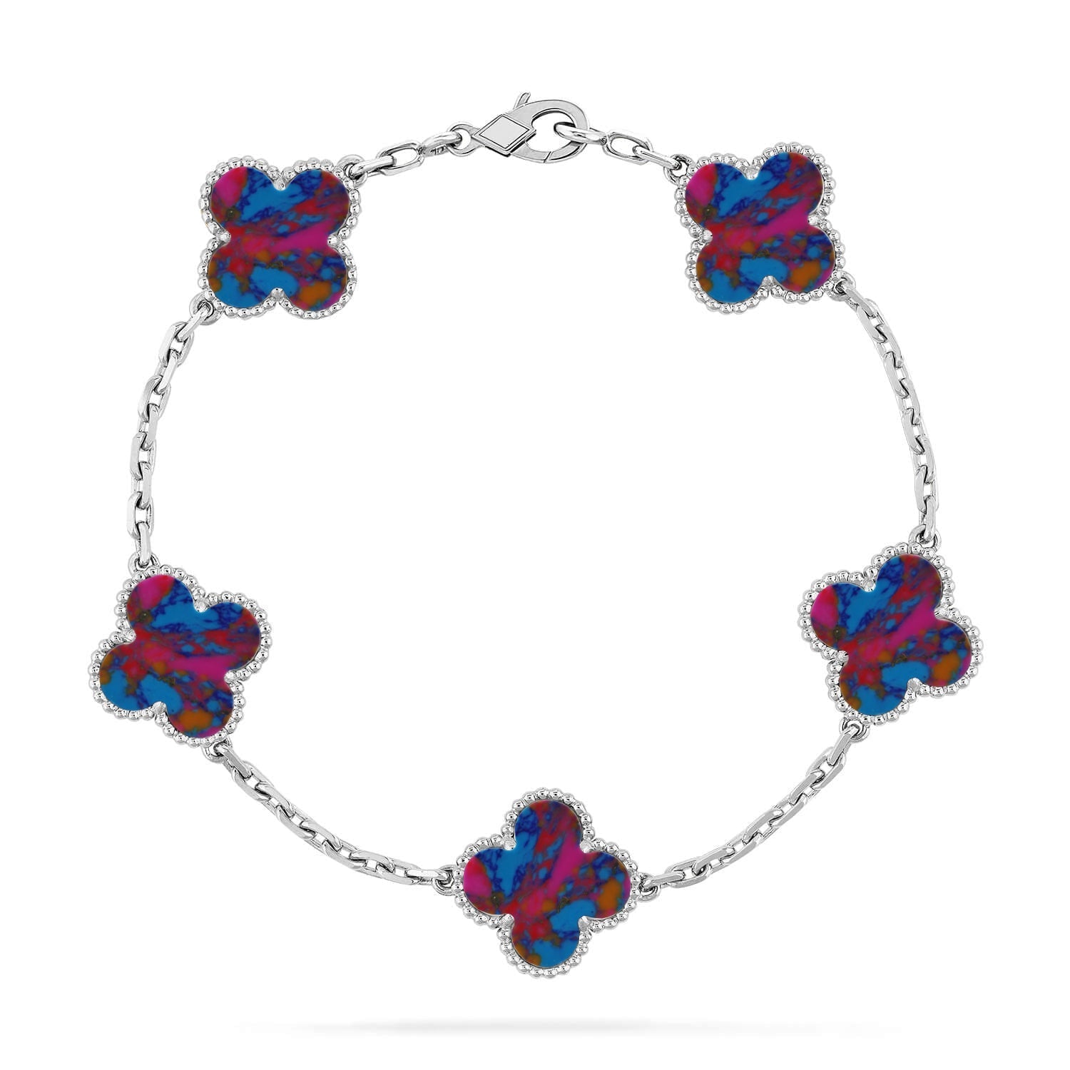 [Loco]New CLOVER 5 MOTIF COLOR GEMSTONES BRACELET COLLECTION