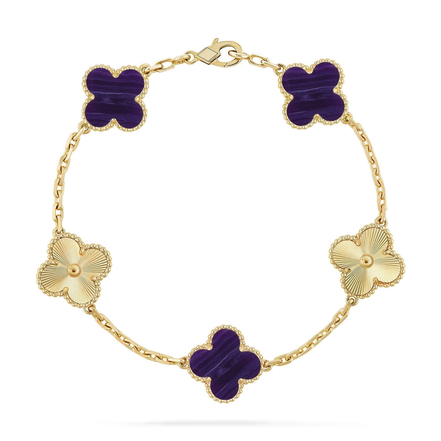 [Loco]New CLOVER 5 MOTIF PURPLE STRIPES BRACELET COLLECTION
