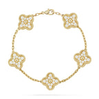 [Loco] New  CLOVER 5 MOTIF FULL DIAMOND BRACELET COLLECTION