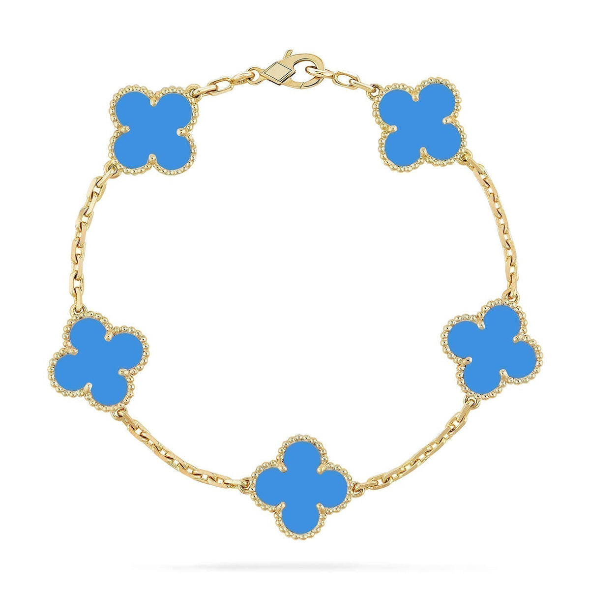 [Loco]New CLOVER 5 MOTIF BLUE AGATE BRACELET COLLECTION