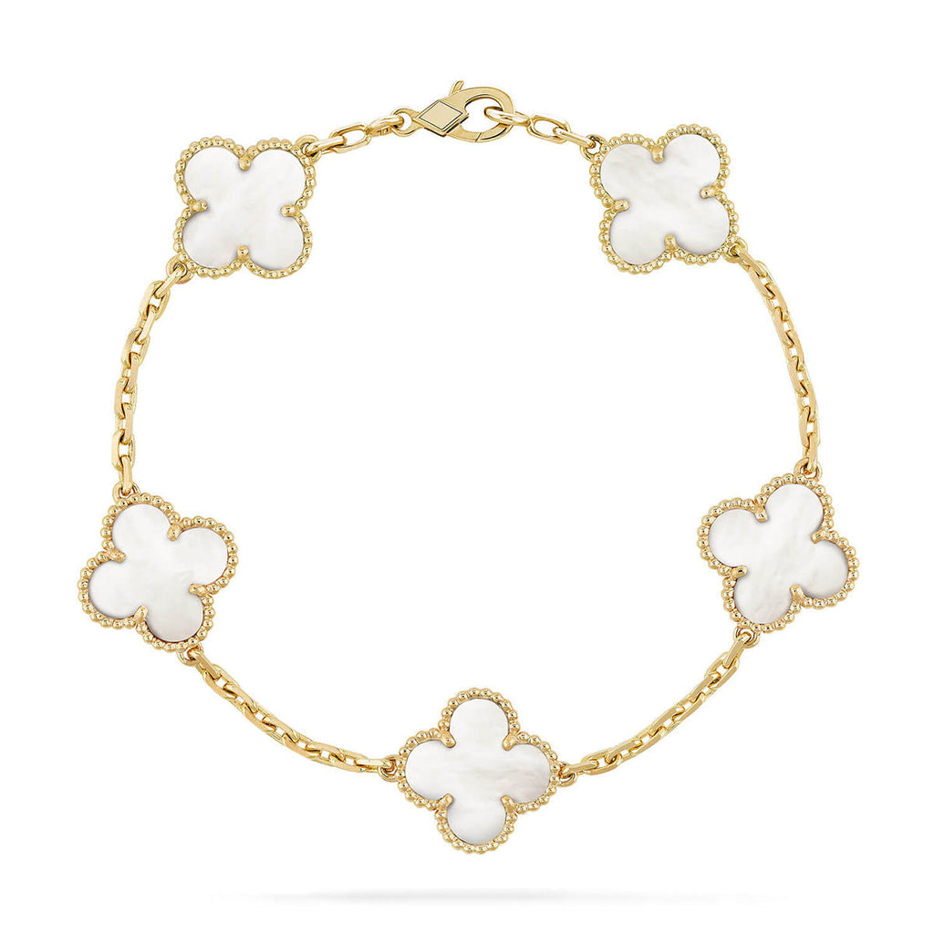 [Loco]New CLOVER WHITE PEARL MOP 5 MOTIF BRACELET COLLECTION