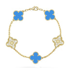 [Loco]New CLOVER 5 MOTIF BLUE AGATE BRACELET COLLECTION