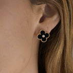 ¡®Loco¡¯CLOVER MEDIUM 1 MOTIFS ONYX DIAMOND EARRINGS