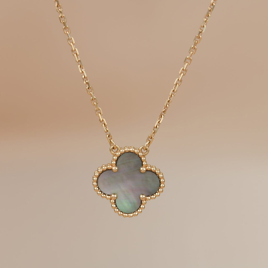 ¡®Loco¡¯CLOVER 15MM  GRAY MOTHER OF PEARL NECKLACE