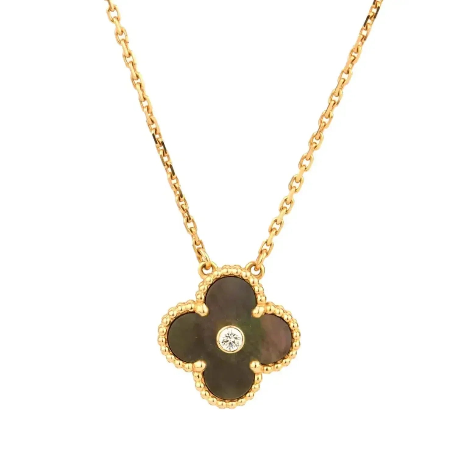 ¡®Loco¡¯CLOVER 15MM DIAMOND AND MOTHER-OF-GREY NECKLACE