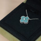 ¡®Loco¡¯CLOVER 15MM DIAMOND SVRES PORCELAIN  NECKLACE SILVER