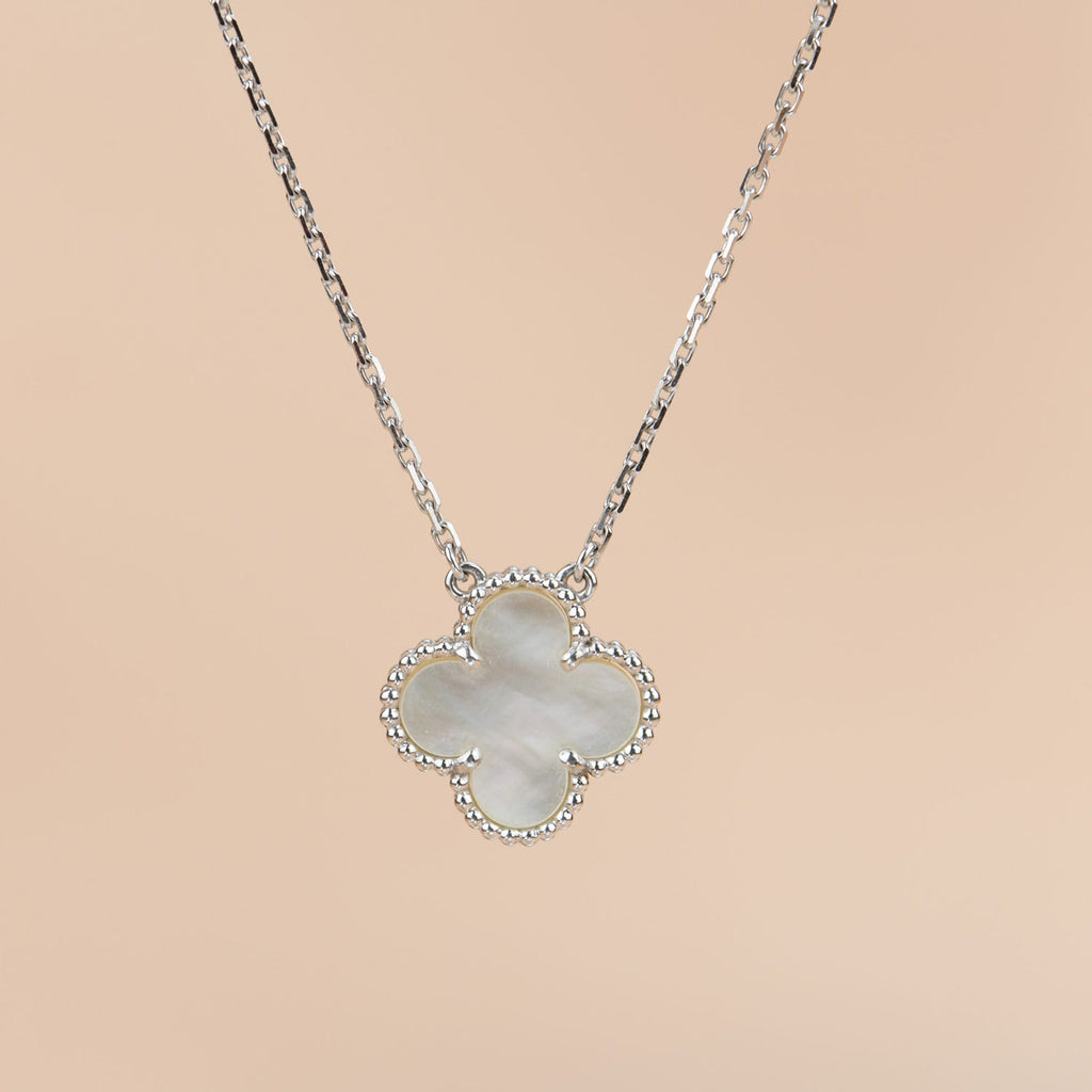 ¡®Loco¡¯CLOVER  15MM WHITE MOTHER-OF-PEARL SILVER