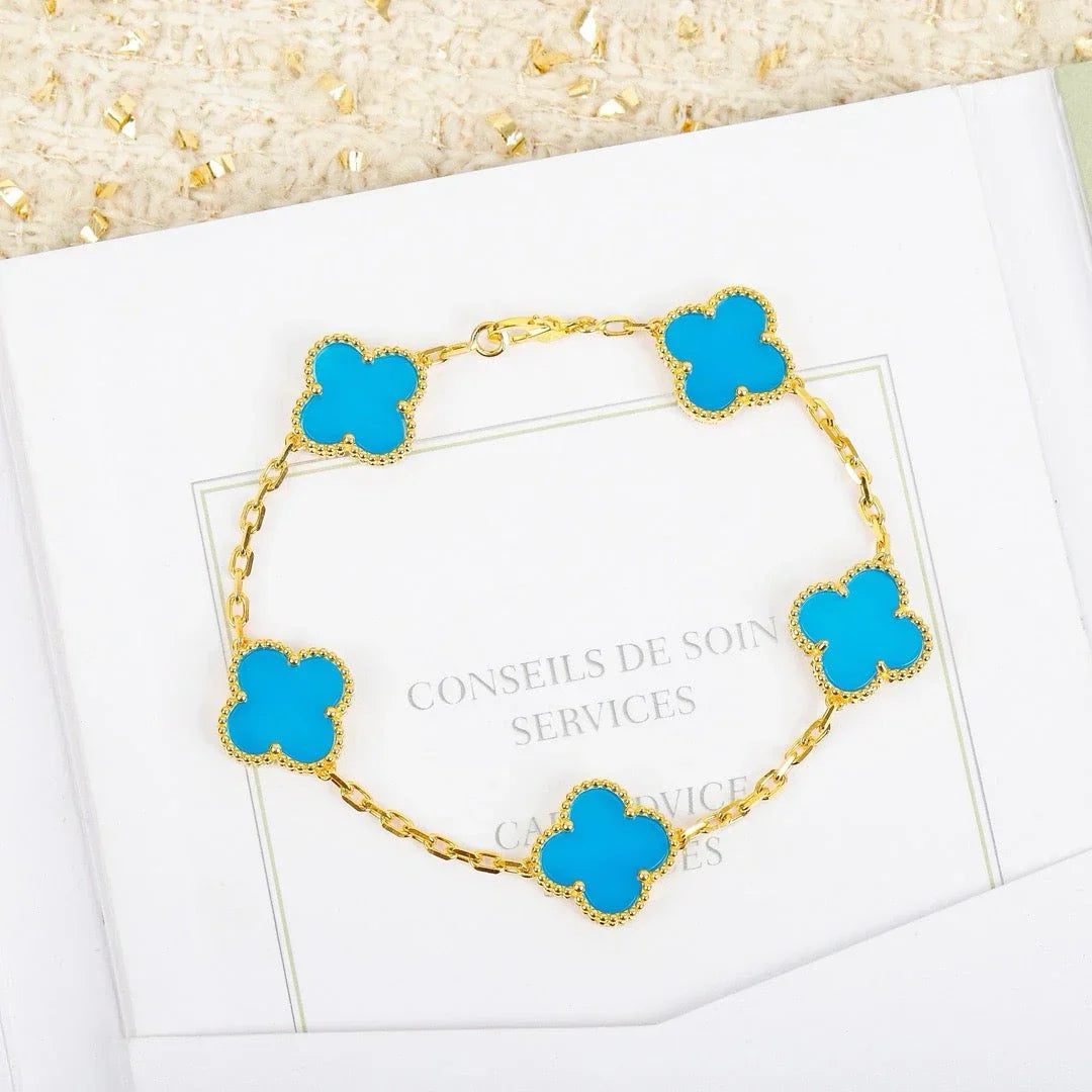 [Loco]New  CLOVER 5 MOTIF TURQUOISE BRACELET COLLECTION