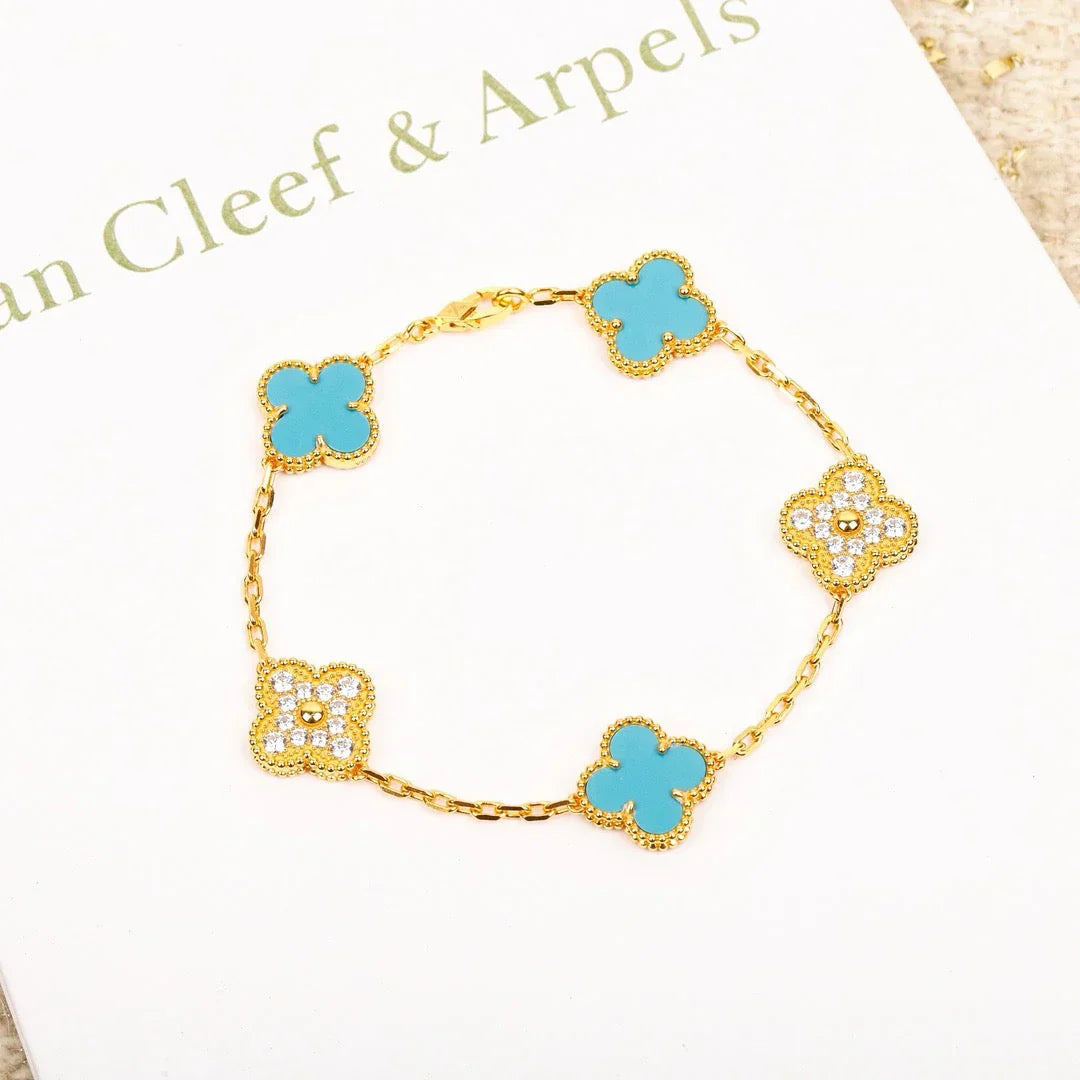 [Loco]New  CLOVER 5 MOTIF TURQUOISE BRACELET COLLECTION