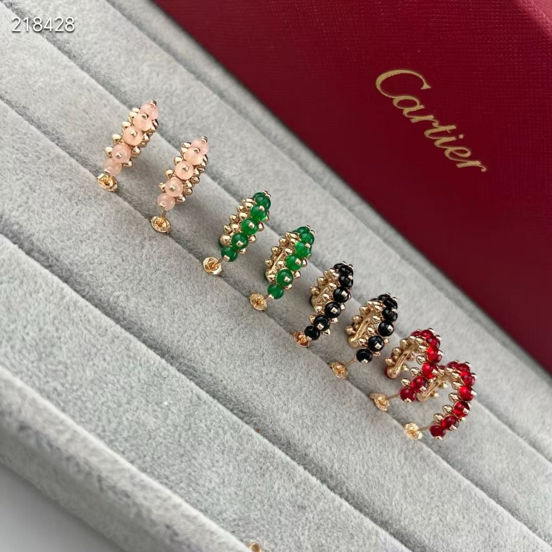 [Loco]NEW COLORED GEMSTONE COLLECTION SMALL HOOP EARRINGS