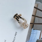 ¡®Loco¡¯FORCE LARGE HORSESHOE BLACK WHITE DIAMOND BRACELET ROSE GOLD