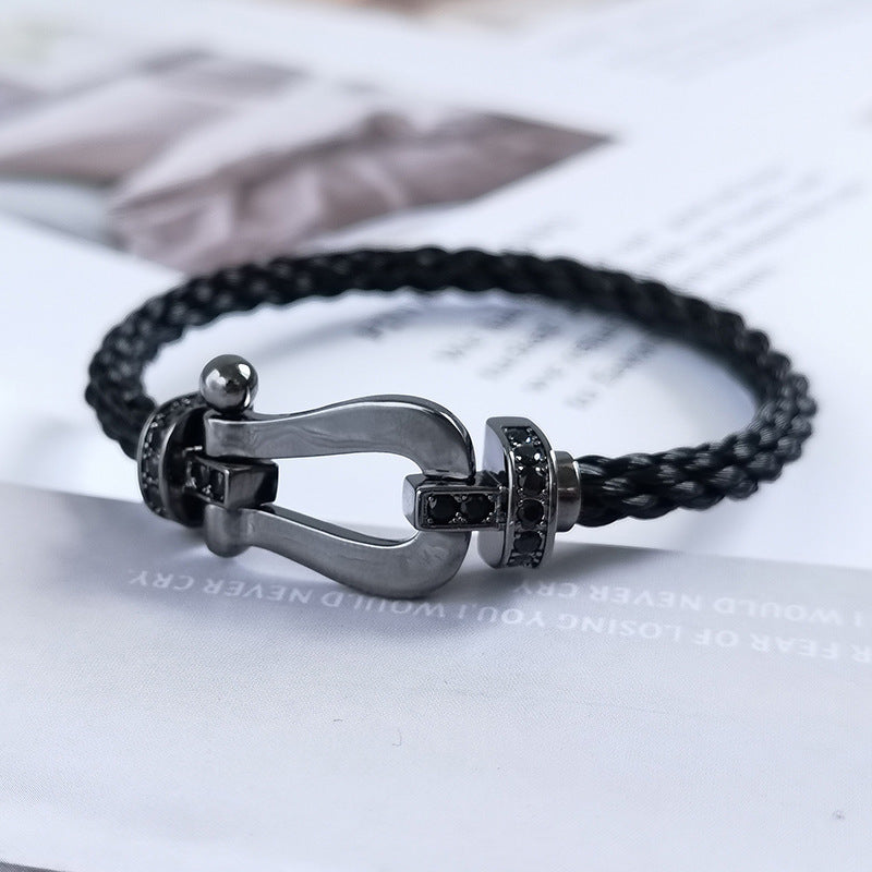¡®Loco¡¯FORCE LARGE SERIES HORSESHOE BLACK SAMURAI BRACELET