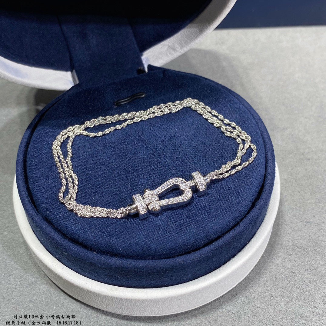 ¡®Loco¡¯FORCE SMALL HORSESHOE  DIAMOND CHAIN ROPE BRACELET