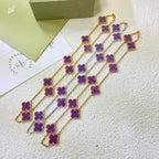 ¡®Loco¡¯CLOVER 10 MOTIFS  PURPLE VIOLET  NECKLACE