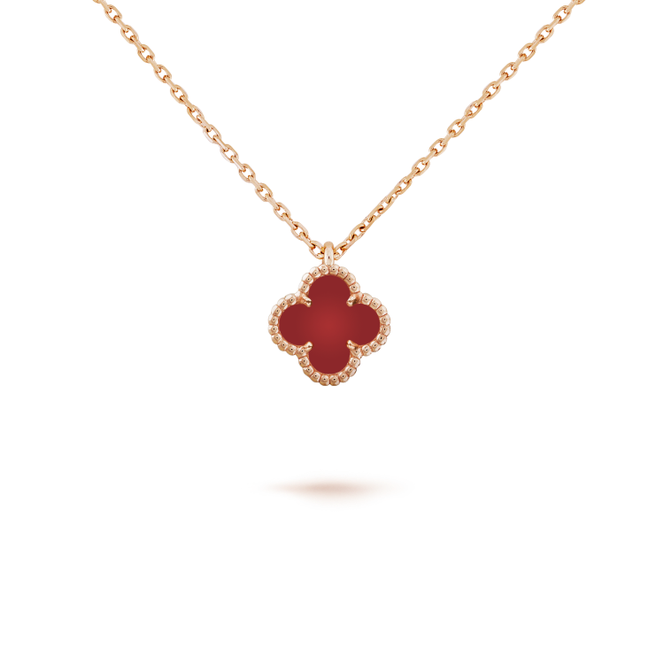 ¡®Loco¡¯CLOVER MINI 9.5MM WHITE CARNELIANS NECKLACE