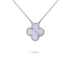 ¡®Loco¡¯CLOVER 15MM BLUE CHALCEDONY NECKLACE SILVER