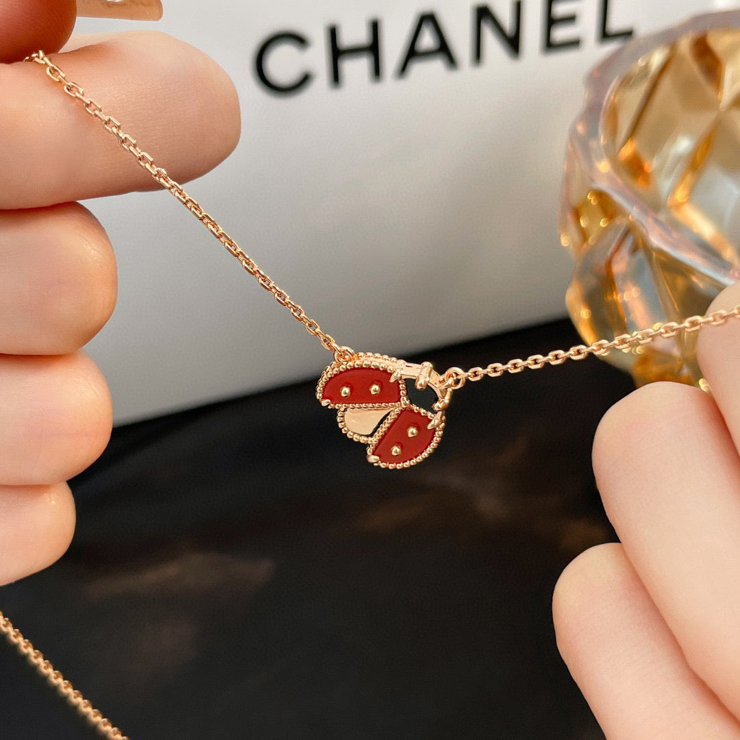 ¡®Loco¡¯LUCKY  CARNELIANS LADYBUG NECKLACE