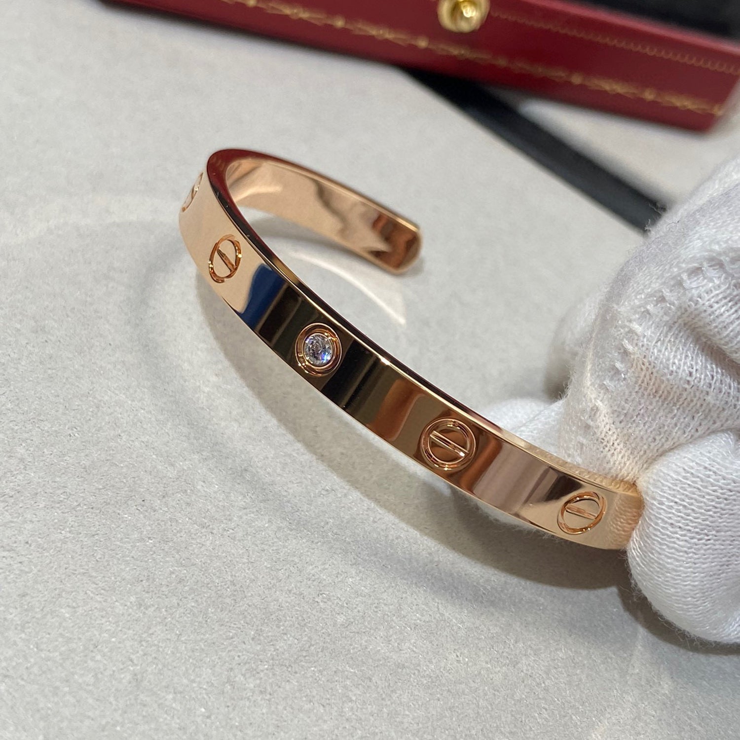 ¡®Loco¡¯LOVE BRACELET 6.1MM 1 DIAMOND OPEN CUFF