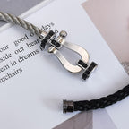 ¡®Loco¡¯FORCE LARGE HORSESHOE BLACK DIAMOND BRACELET SILVER
