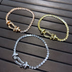 ¡®Loco¡¯FORCE  LARGE HORSESHOE FULL DIAMOND TENNIS BRACELET