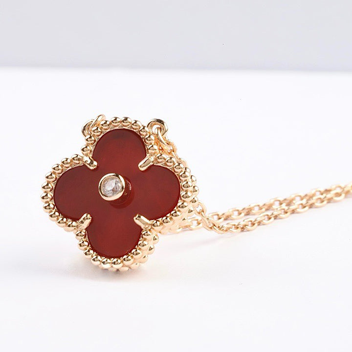 ¡®Loco¡¯CLOVER 15MM DIAMOND CARNELIAN NECKLACE