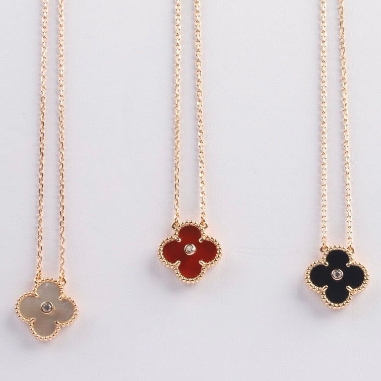 ¡®Loco¡¯CLOVER 15MM DIAMOND CARNELIAN NECKLACE