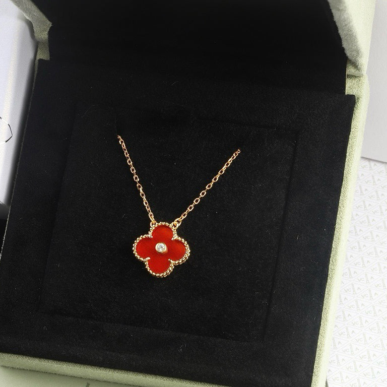 ¡®Loco¡¯CLOVER 15MM DIAMOND CARNELIAN NECKLACE