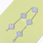 [Loco]New  CLOVER 5 MOTIF PURPLE CHALCEDONY BRACELET COLLECTION