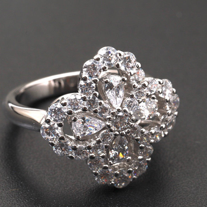 ¡®Loco¡¯LOOP RING FULL MOTIF DIAMOND 16MM SILVE