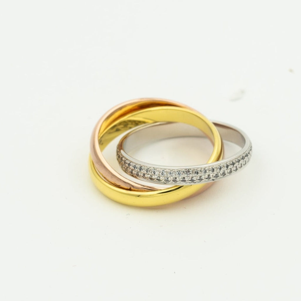 ¡®Loco¡¯TRINITY RING GOLD PINK GOLD SILVER DIAMONDS