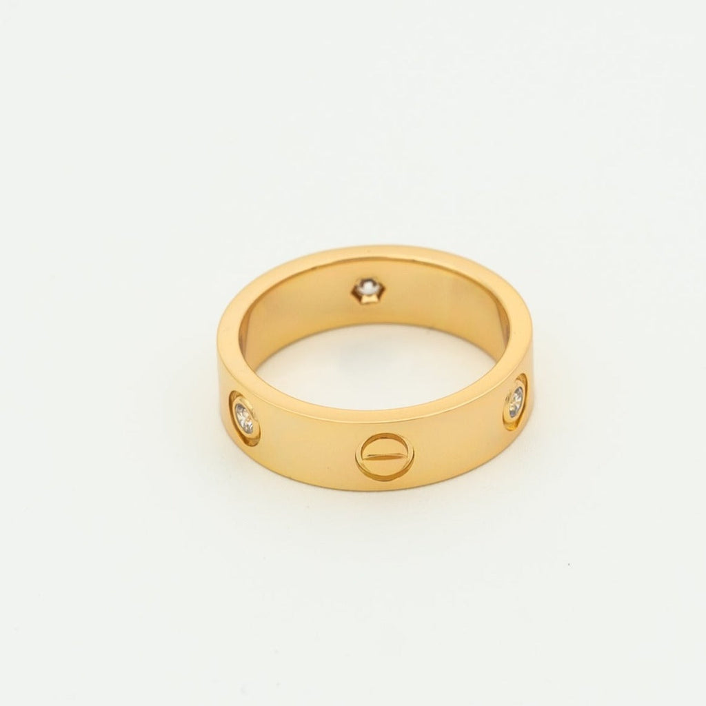 ¡®Loco¡¯LOVE RING 5.5MM 3 DIAMONDS PINK GOLD