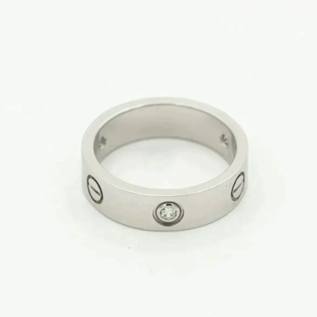 ¡®Loco¡¯LOVE RING 5.5MM 3 DIAMONDS SILVER