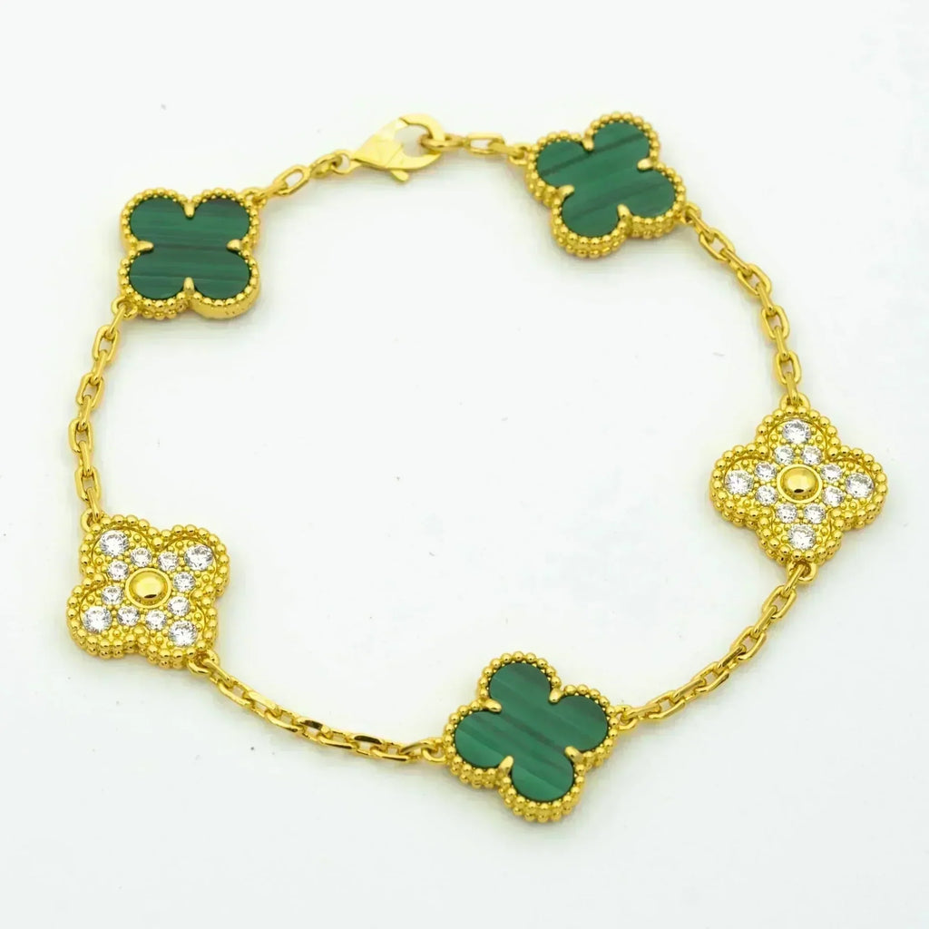 [Loco]New  CLOVER 5 MOTIF MALACHITE BRACELET COLLECTION