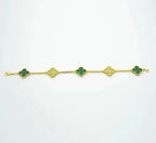 [Loco]New  CLOVER 5 MOTIF MALACHITE BRACELET COLLECTION