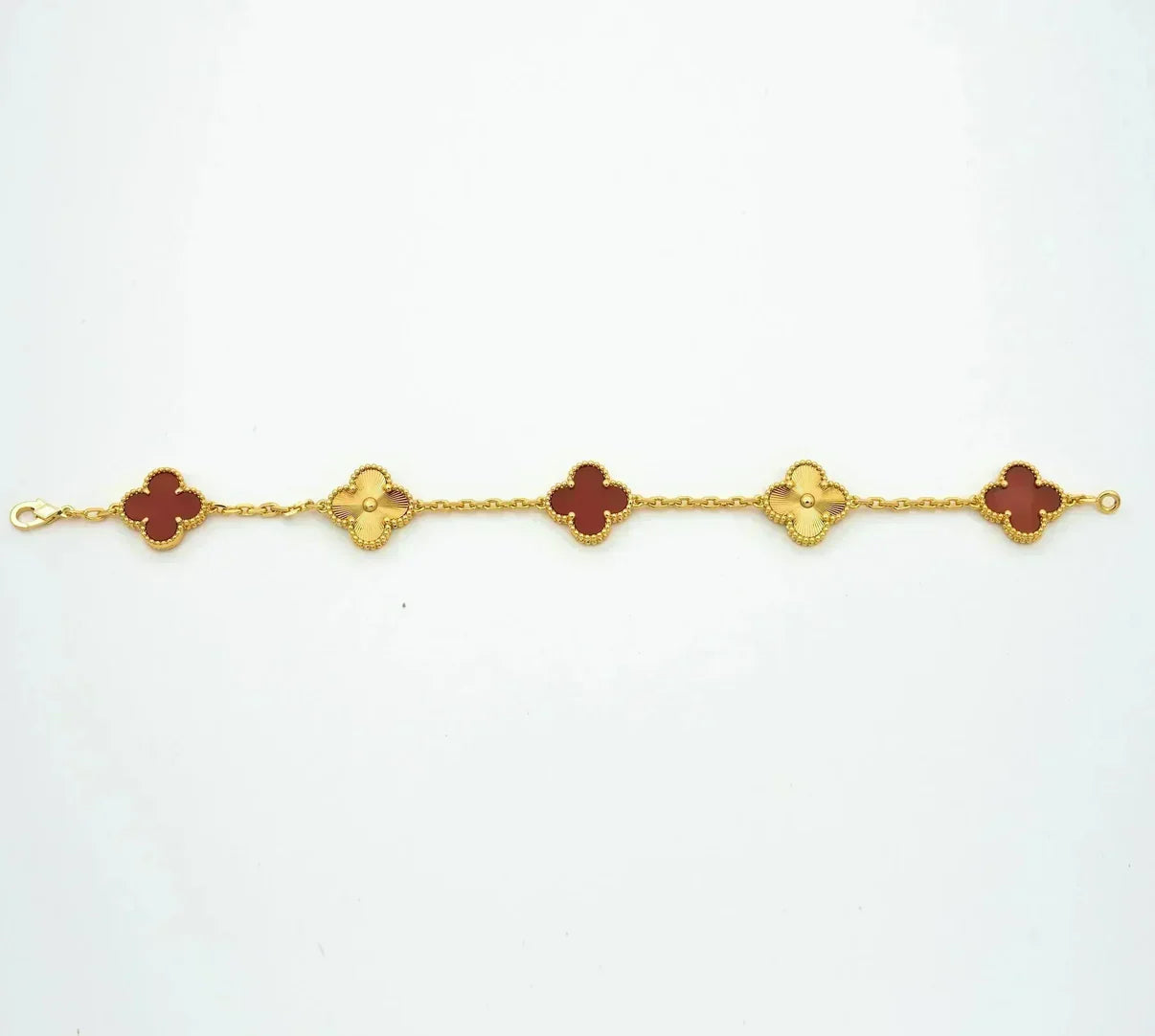 [Loco]New  CLOVER 5 MOTIF RED CORNELIAN BRACELET COLLECTION