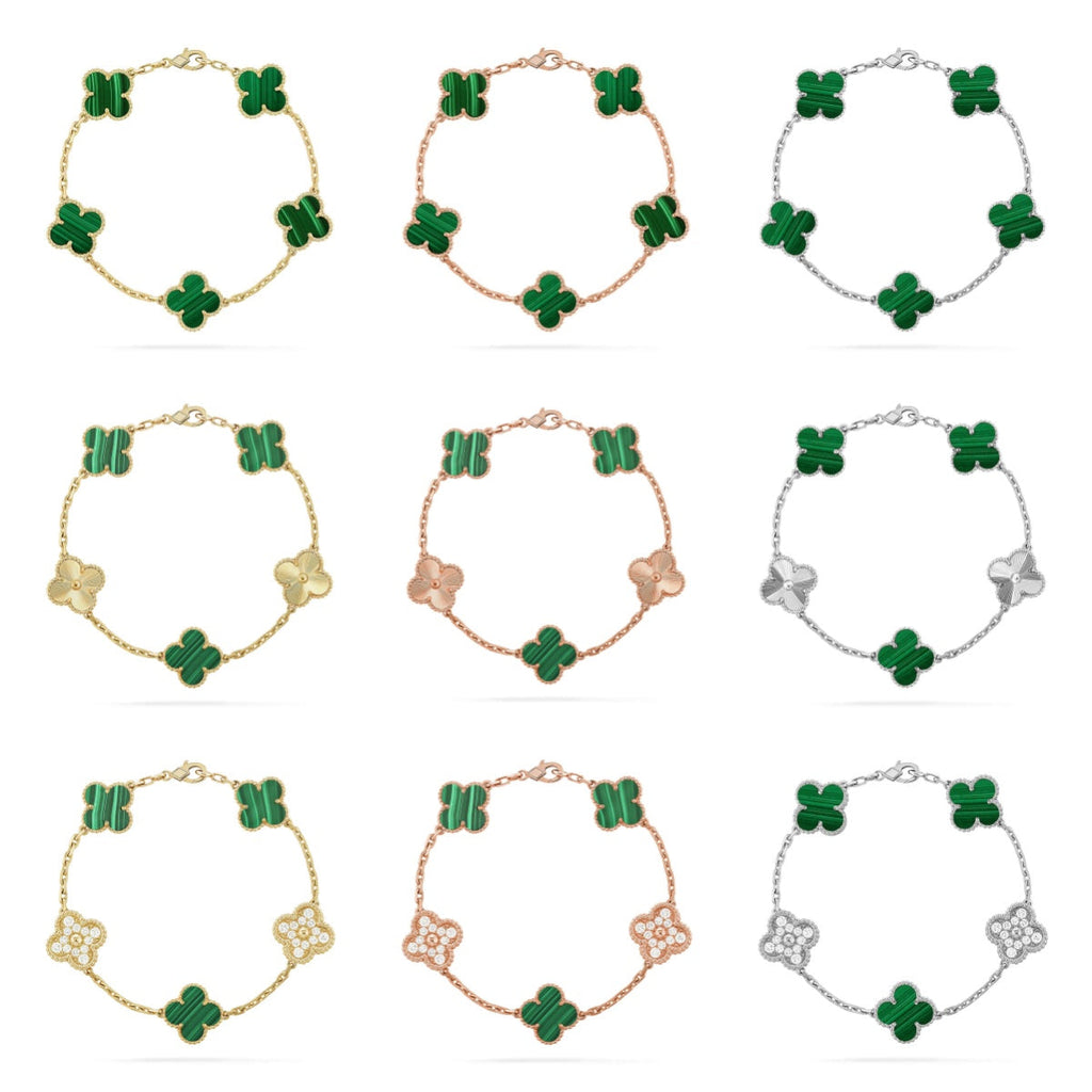 [Loco]New  CLOVER 5 MOTIF MALACHITE BRACELET COLLECTION