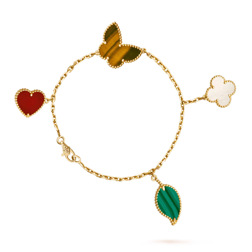 ¡®Loco¡¯LUCKY SPRING 5 MOTIF GOLD BRACELET