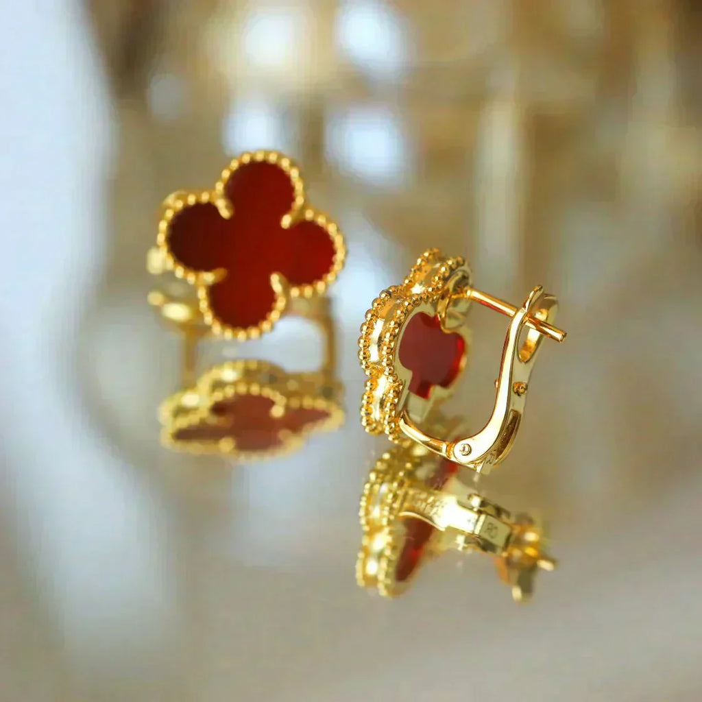 ¡®Loco¡¯CLOVER MEDIUM 1 MOTIFS CARNELIAN  EARRINGS