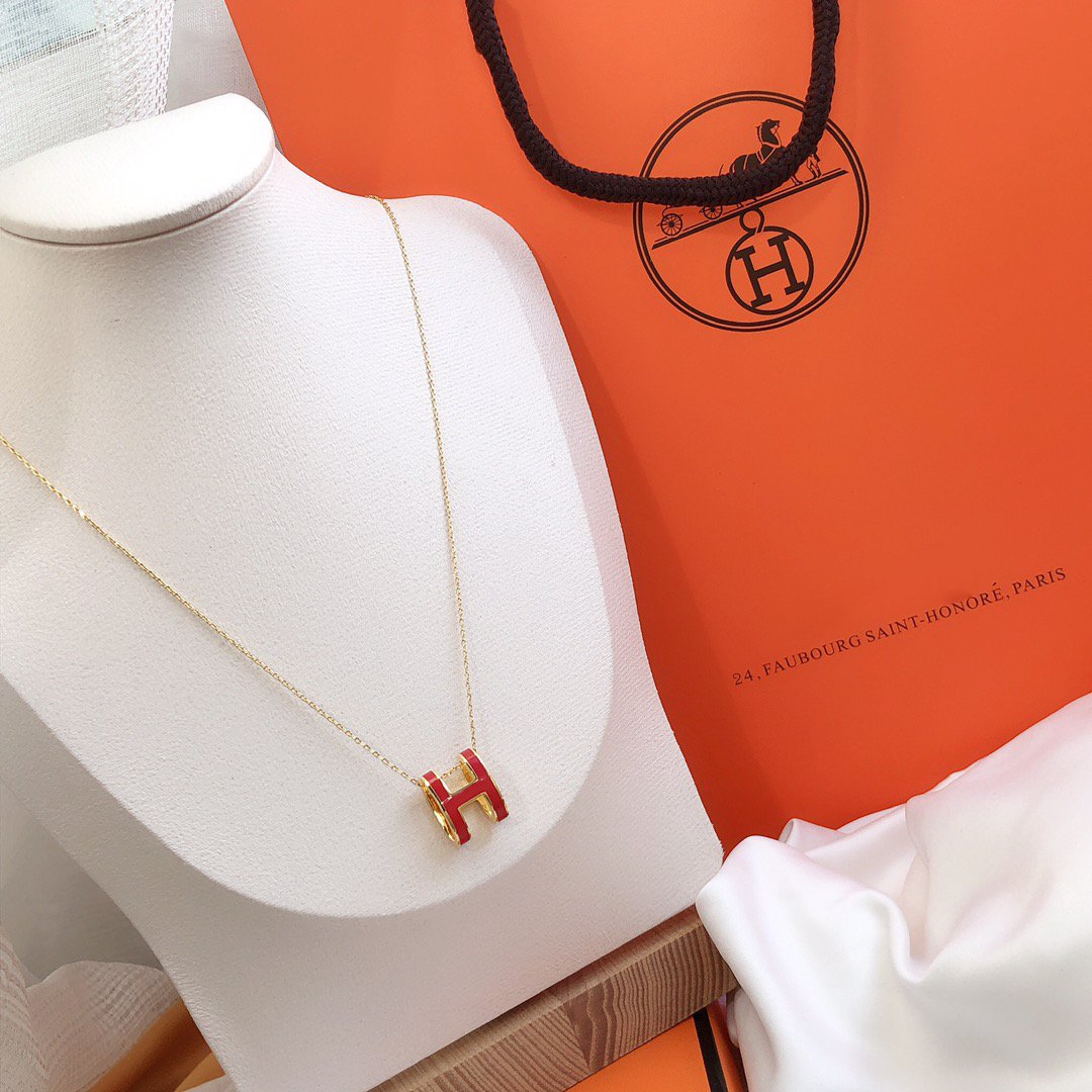 ¡®Loco¡¯HM CLIC RED ENAMEL GOLD NECKLACE