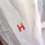 ¡®Loco¡¯HM CLIC RED ENAMEL GOLD NECKLACE