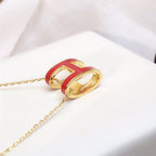 ¡®Loco¡¯HM CLIC RED ENAMEL GOLD NECKLACE
