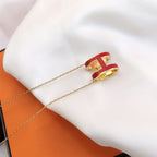 ¡®Loco¡¯HM CLIC RED ENAMEL GOLD NECKLACE