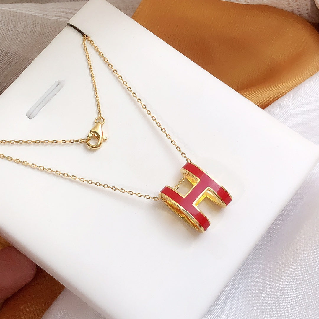 ¡®Loco¡¯HM CLIC RED ENAMEL GOLD NECKLACE