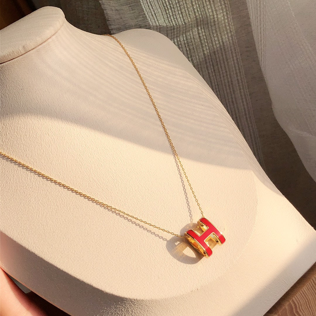¡®Loco¡¯HM CLIC RED ENAMEL GOLD NECKLACE