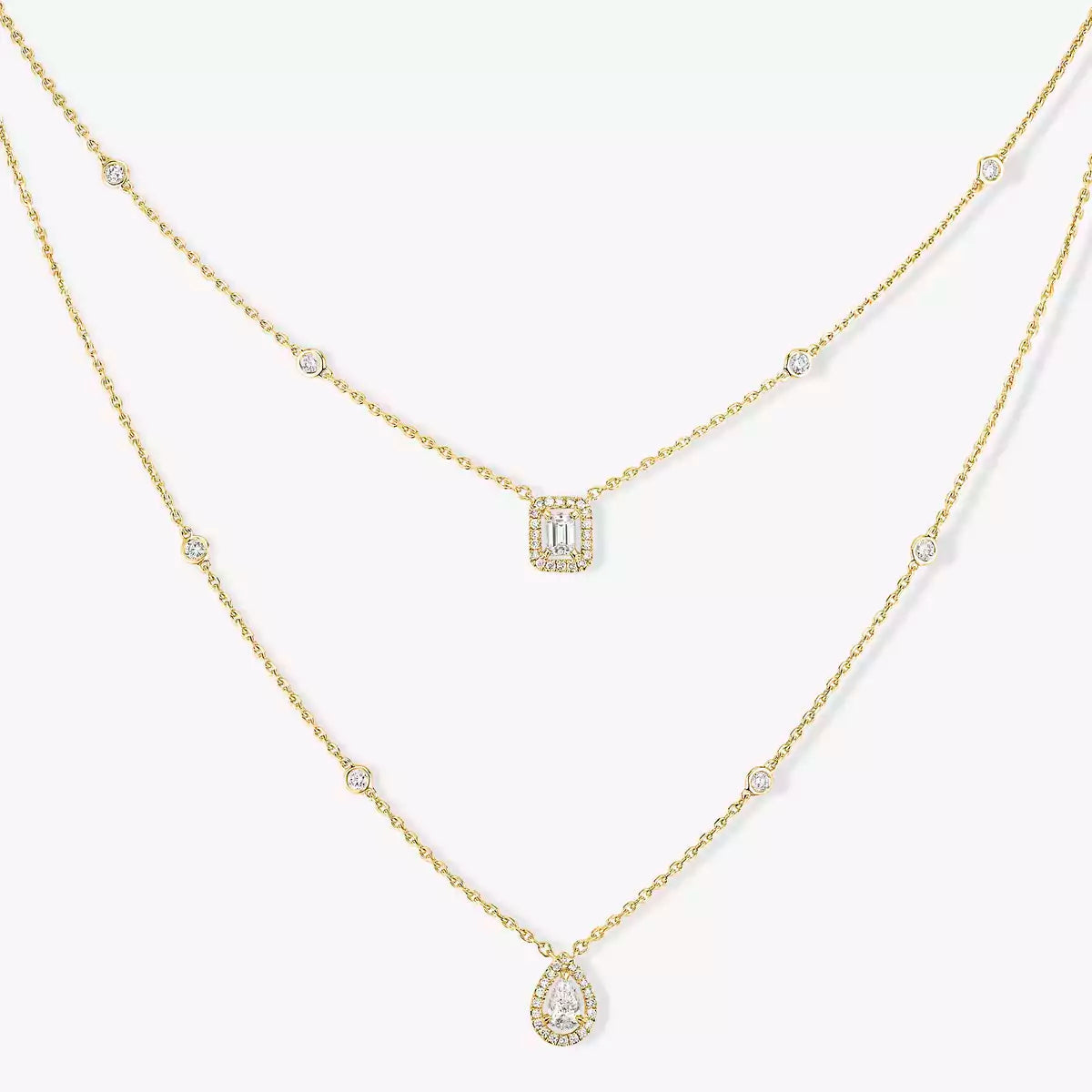 [Loco jewelrys]Diamond Necklace My Twin 2 Rows